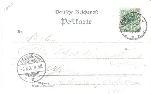 Konstanz - 3 Ansichten mit Noten und Liedtext von 1897 (L016AK)