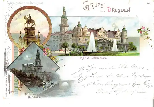 Gruss aus Dresden - 3 Ansichten von 1898 (L021AK)