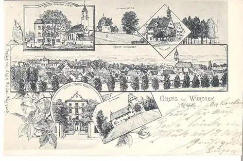 Gruss aus Wurzach - 6 Ansichten von 1898 (L022AK)