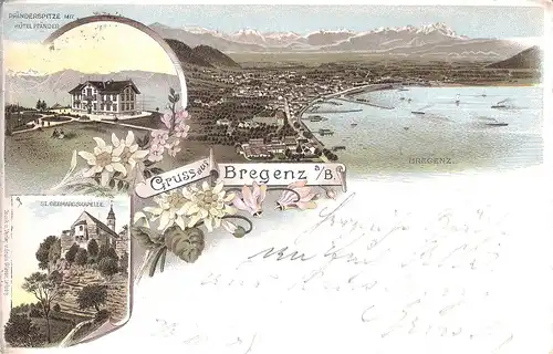 Gruss aus Bregenz - 3 Ansichten von 1898 (L023AK)