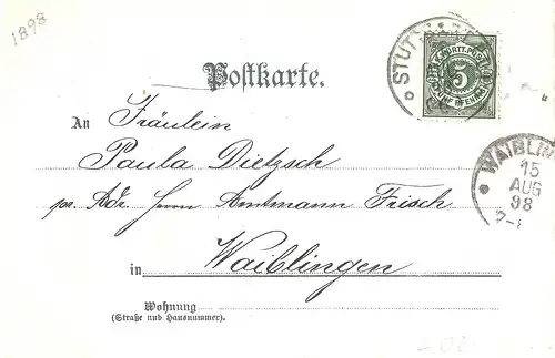 Freiburg i.B. - Münster vom Schlossberg aus von 1898 (L027AK)