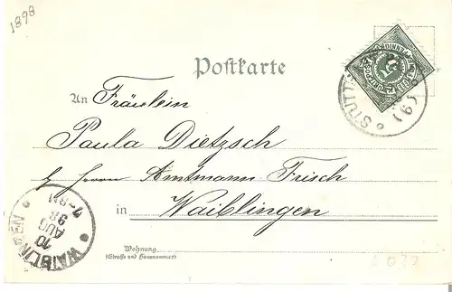 Kaiser Wilhelm der Große - 4 Ansichten und Portait mit Krone von 1898 (L030AK) 