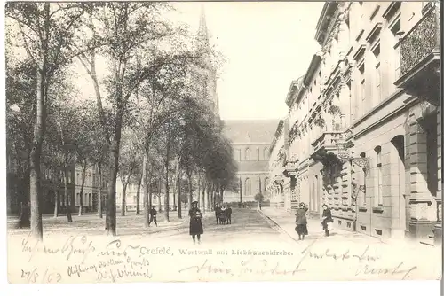 Crefeld, Westwall mit Liebfrauenkirche von 1903 (L035AK) 