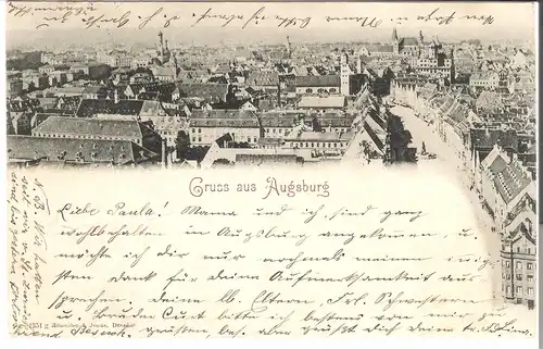 Gruss aus Augsburg - Stadtansicht von 1899 (L036AK) 