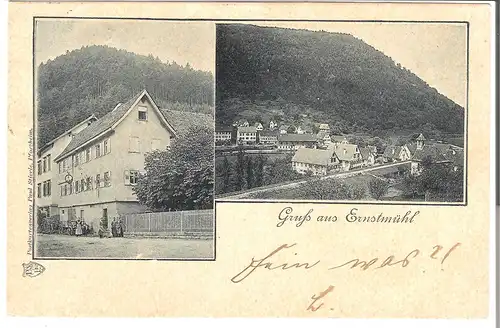 Gruss aus Ernstmühl - 2 Ansichten von 1899 (L037AK)