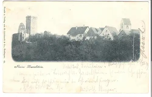 Ruine Zavelstein und Stadtansicht Bad Teinach von 1898 (L039AK) 