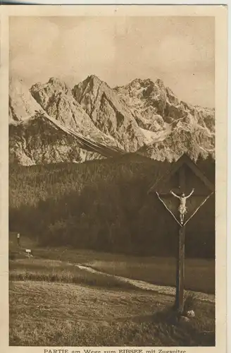 Bei Partenkirchen v. 1932 Parie am Wege zum Eibsee (AK1517)