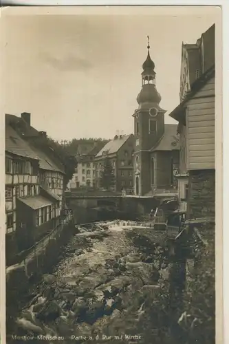 Monschau v. 1931 Partie an der Rur mit Kirche (AK1544)