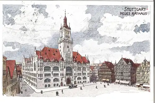 Stuttgart - Neues rathaus von 1904 (L065AK)