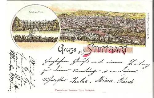 Gruss aus Stuttgart - 2 Ansichten von 1897 (L072AK)