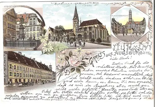 Gruss aus Augsburg - 4 Ansichten von 1897 (L073AK)