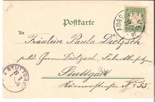 Gruss aus Augsburg - 4 Ansichten von 1897 (L073AK)