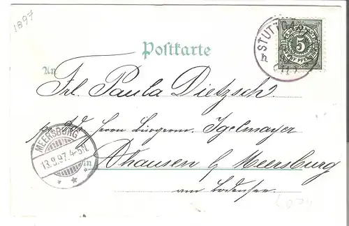 Gruss aus Stuttgart -  3 Ansichten von 1897 (L074AK)