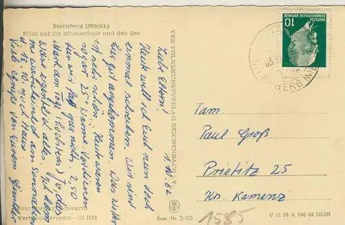 Sternberg v. 1958 Blick auf die Mittelschule und See (AK1585)