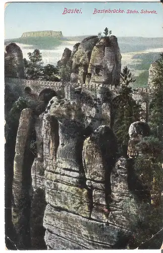 Bastei - Basteibrücke -sächs. Schweiz von 1911 (097AK)