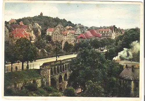 Plauen I. V. - Friedrich-August-Brücke mit Bärenstein v. 1942 (118AK)