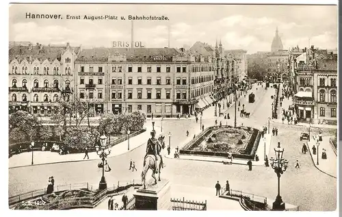 Hannover - Ernst August-Platz u. Bahnhofstraße 5.5.1910 (119AK)