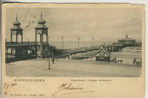 Scheveningen v. 1905 Wandelhoofd Koeningin Wilhelmina (AK1957)