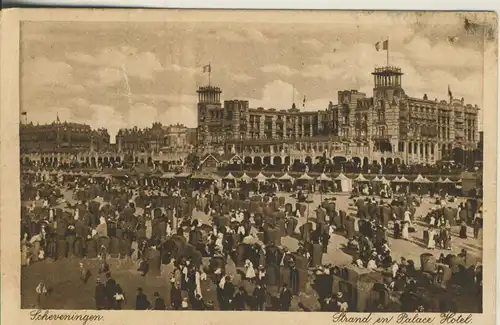 Scheveningen v. 1919 Strand met Palace Hotel (AK1961)