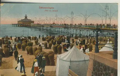 Scheveningen v. 1920 Pier met Strand (AK1968)
