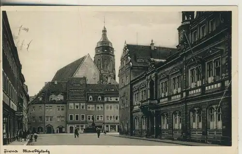 Pirna v. 1933 Marktplatz mit Geschäfte (AK1605)