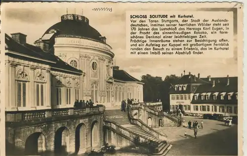 Stuttgart v. 1938 Schloss Solitude mit Kurhotel (AK1609)