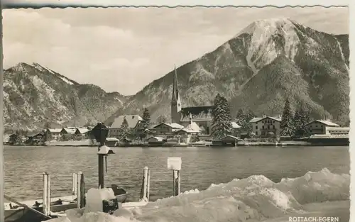 Rottach-Egern v. 1961 Teil-Stadt-Ansicht mit Anlegestelle - Überfahrt (AK1651)