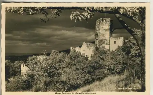 Lahnstein v. 1960 Burg Lahneck bei Gewitterstimmung (AK1652) 