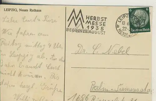 Leipzig v. 1935 Neues Rathaus (AK1686)