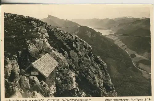 Schoberschutzhütte gegen Wolfgangsee v. 1955 (AK1755)