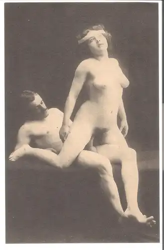 Liebesakt Mann und Frau sitzend v. 1912 (EA19) 