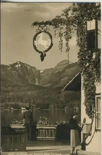 St. Wolfgang v. 1963 Weisses Rössl - Terrasse (AK1798)