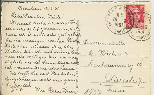 Beaulieu sur Mer v. 1951 Vue generale (AK1857) 