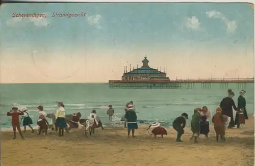 Scheveningen v. 1925 Strandgezicht mit Kinder (AK2002)