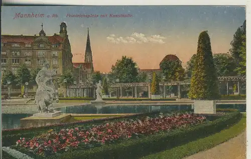 Mannheim v. 1918 Friedrichsplatz mit Kunsthalle (AK2046)