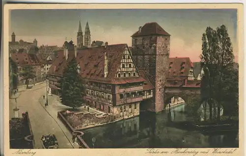 Nürnberg v. 1929 Partie am Henkersteg mit Weinstadel (AK2051) 