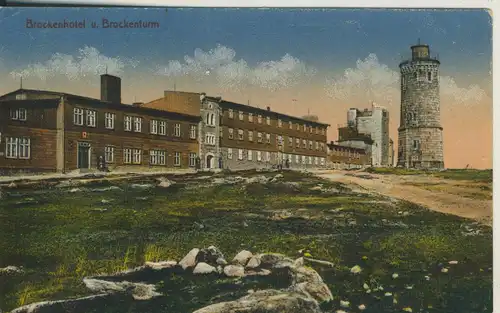 Brocken / Oberharz v. 1925 Brockenhotel und Turm (AK2062) 