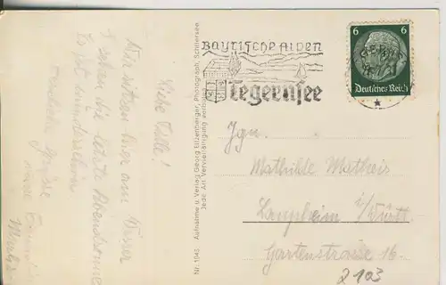 Tegernsee v. 1937 Teil-Stadt-Ansicht (AK2103)