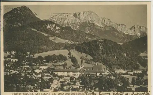 Berchtesgaden v. 1929 Teil-Stadt-Ansicht mit Lockstein und Untersberg (AK2106)