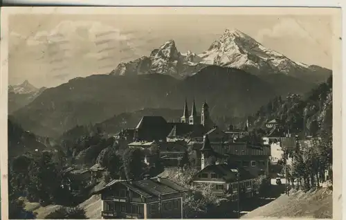 Berchtesgaden v. 1932 Dorfansicht mit Watzmann (AK2111) 