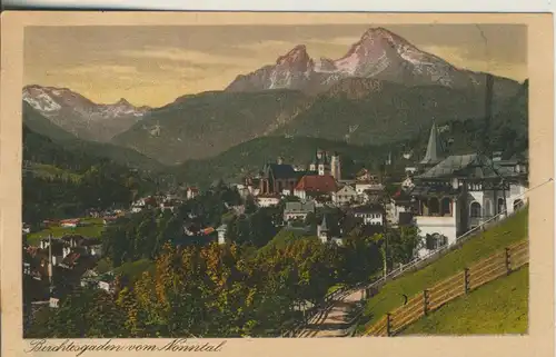 Berchtesgaden v. 1929 Dorfansicht mit Watzmann (AK2112) 