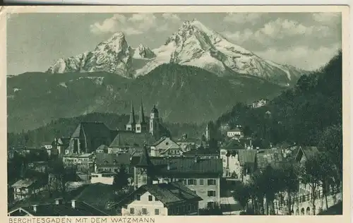 Berchtesgaden v. 1936 Dorfansicht mit Watzmann (AK2113)