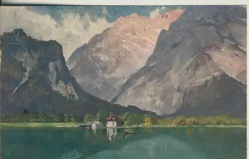 Königssee v. 1929 Königssee mit Fischerboot und Bartholomä (AK2119)