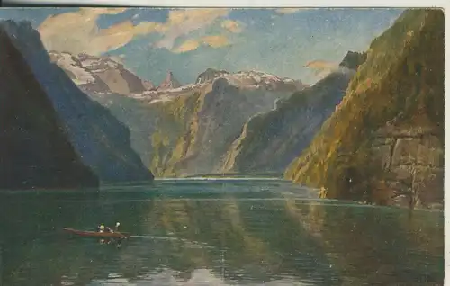 Königssee v. 1929 Königssee mit Fischerboot (AK2120) 