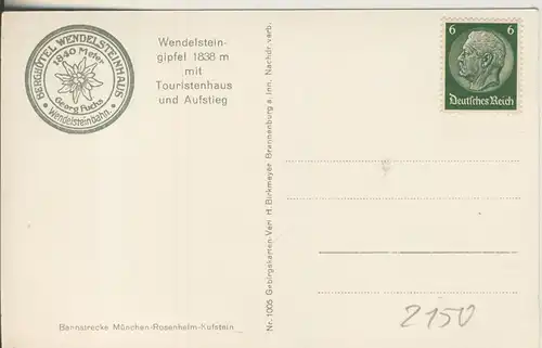 Wendelstein mit Touristenhaus v. 1934 (AK2150)