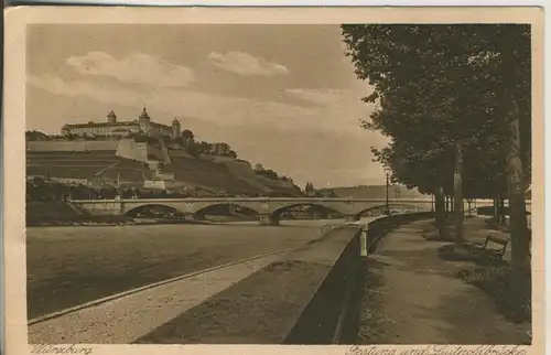 Würzburg v. 1924 Festung und Luitpoldbrücke (AK2178) 