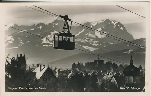 Bregenz v. 1936 Pfänderbahn mit Teil-Stadt-Ansicht (AK2216)