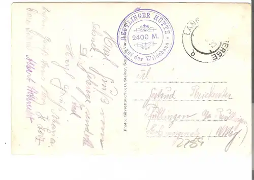 An der Reutlinger Hütte in 2400m Höhe von 1932  (AK2289)