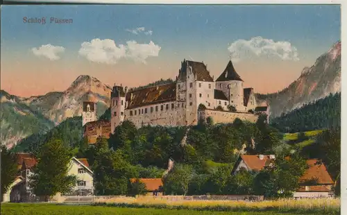 Füssen v. 1914 Das Schloß und Wohnhäuser (AK2309)