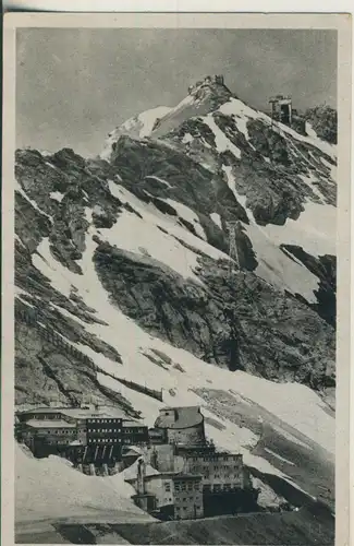 Zugspitze v. 1943 Hotel Schneefernerhaus mit Gipfelstation (AK2314)